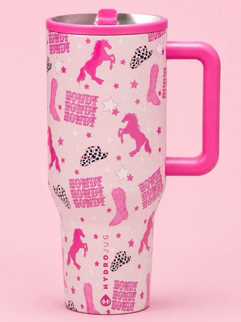 NWT Hydrojug Tumbler- cowgirl 40 oz H-E-B EXCLUSIVE COWGIRL Pink Traveler cup